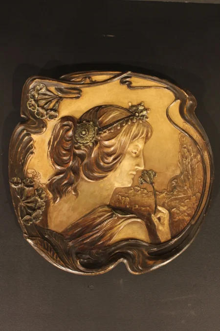 PAIR OF ART NOUVEAU WALL PLATES
