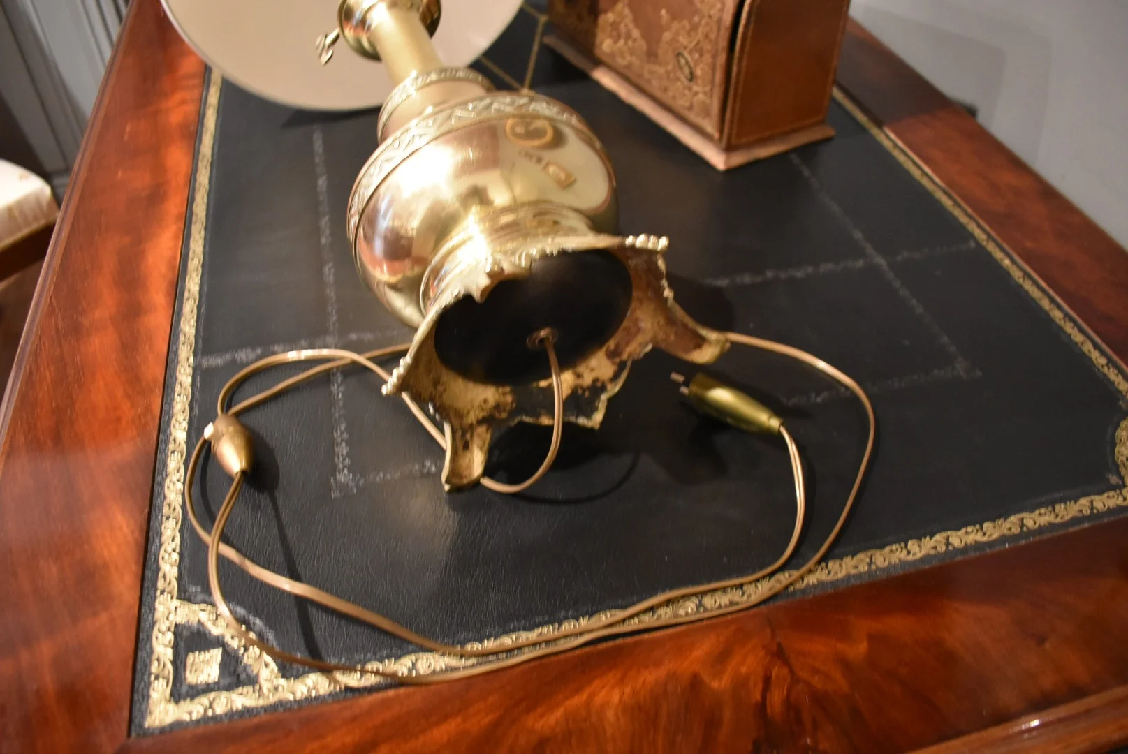 Lampe en laiton et bronze