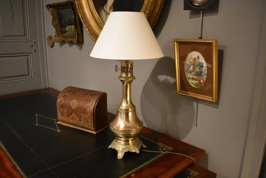 Lampe en laiton et bronze