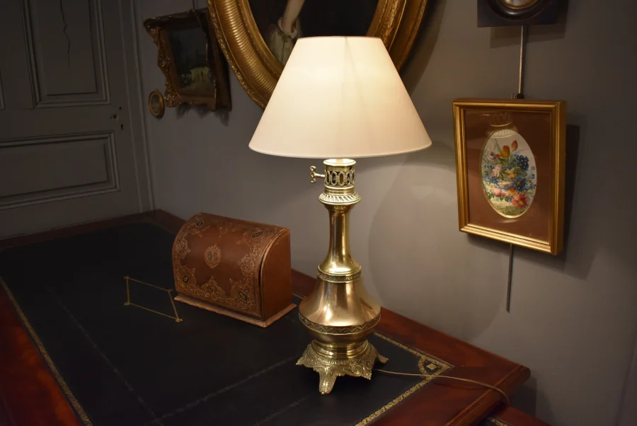Lampe en laiton et bronze