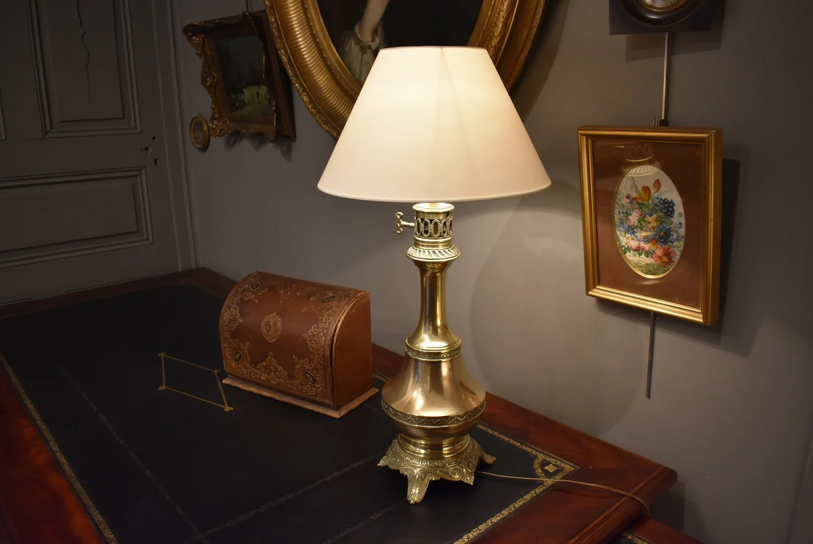 Lampe en laiton et bronze