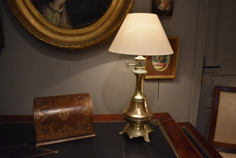 Lampe en laiton et bronze