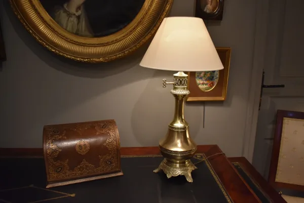Lampe en laiton et bronze