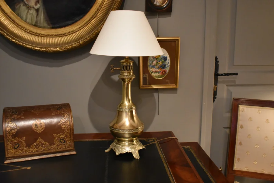 Lampe en laiton et bronze