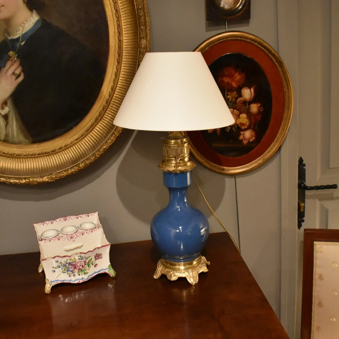 Lampe en porcelaine et bronze