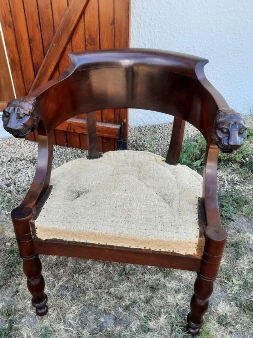 Fauteuil de bureau à têtes de lion