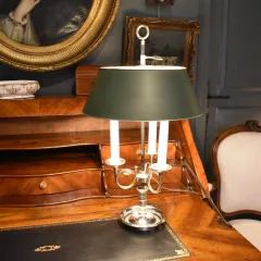 Lampe bouillotte à double réglage en métal argenté