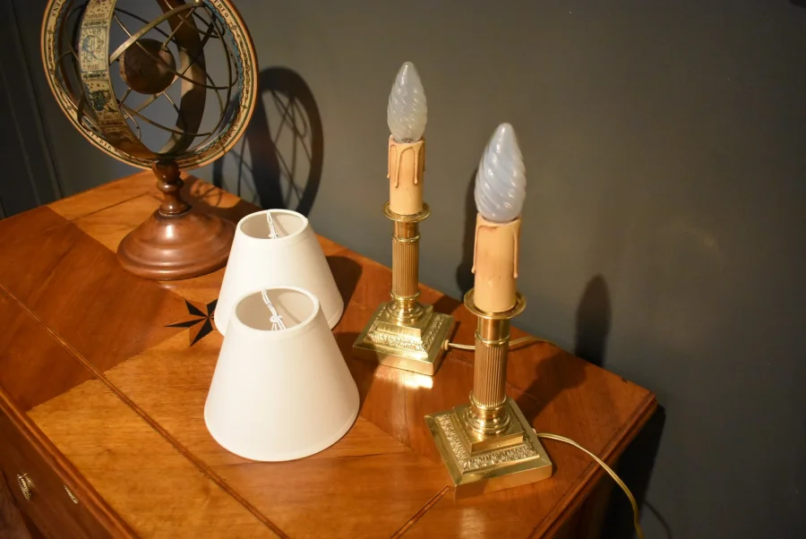 Paire de lampes bougeoirs