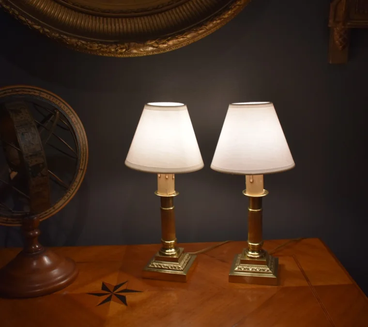 Paire de lampes bougeoirs