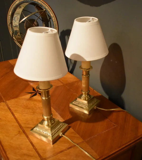 Paire de lampes bougeoirs
