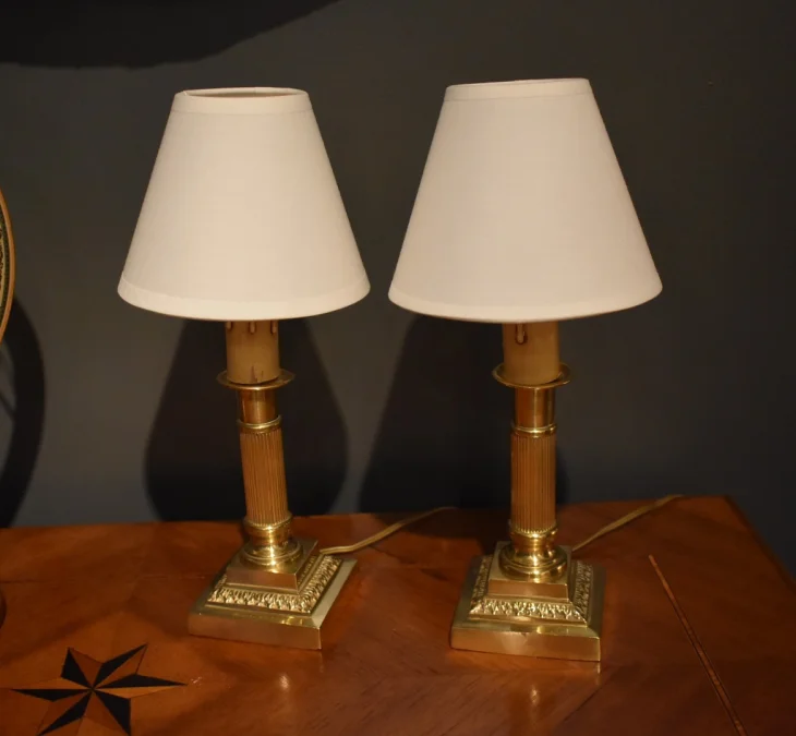 Paire de lampes bougeoirs