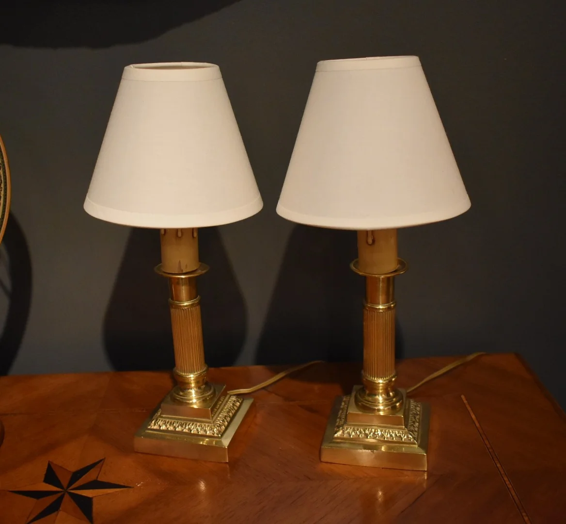 Paire de lampes bougeoirs