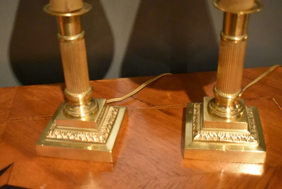 Paire de lampes bougeoirs