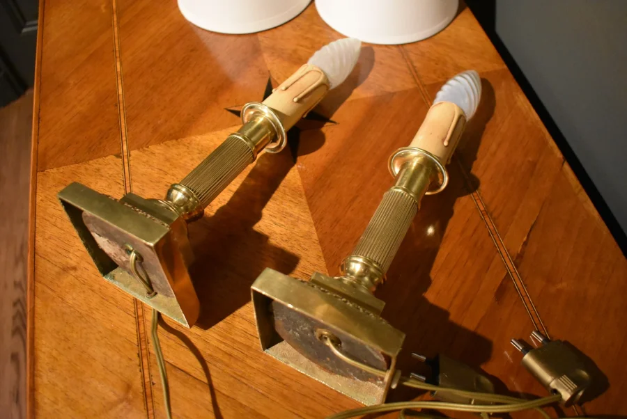 Paire de lampes bougeoirs
