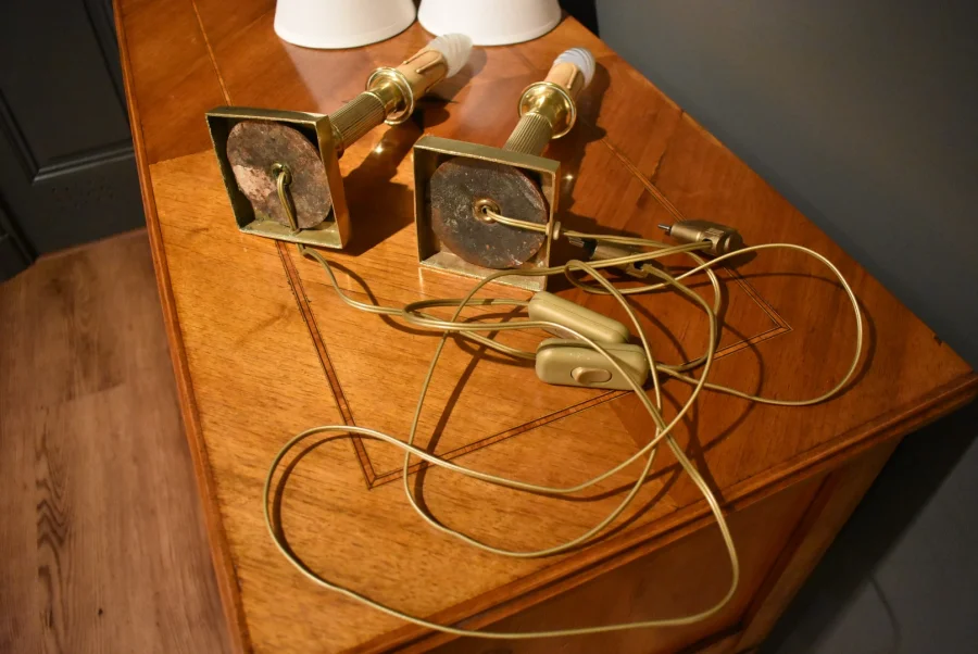 Paire de lampes bougeoirs