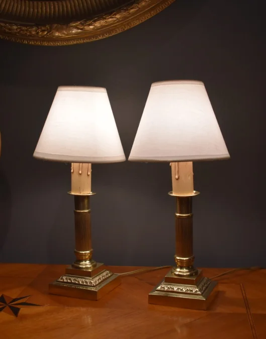 Paire de lampes bougeoirs