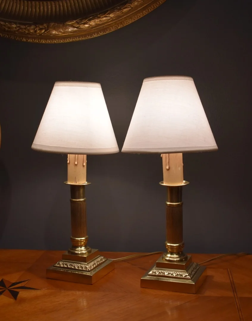 Paire de lampes bougeoirs