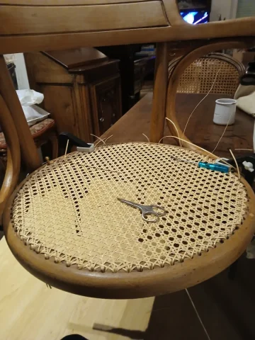Fauteuil de bureau canné