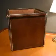 Corbeille à papiers en cuir