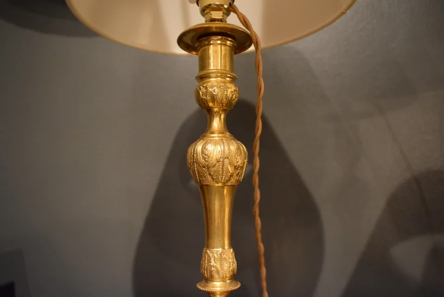 Paire de lampes en bronze doré
