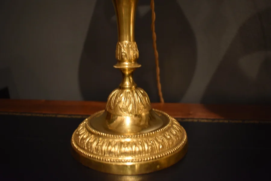 Paire de lampes en bronze doré