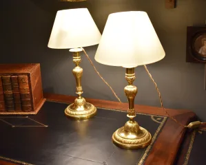 Paire de lampes en bronze doré