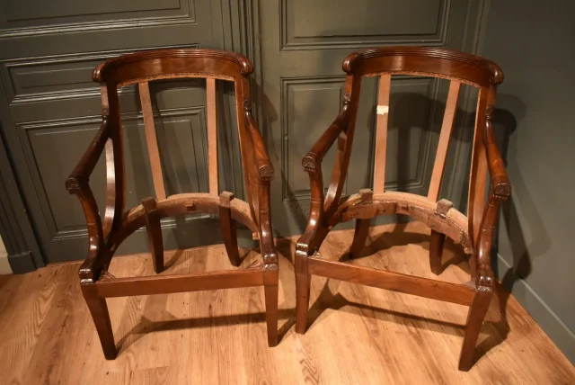 Paire de fauteuils Empire