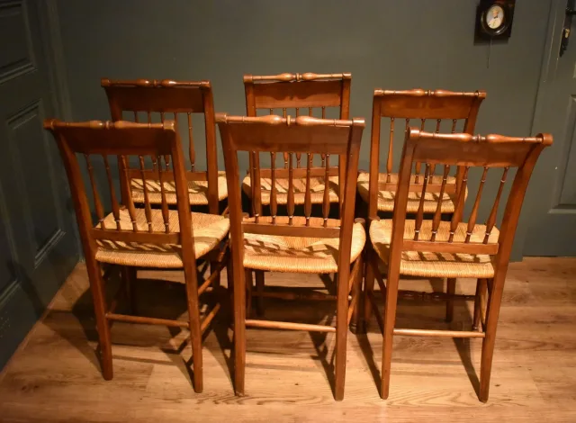 Stel van zes stoelen Restauration