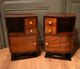 PAIR OF ART DECO PERIOD BEDSIDE TABLES