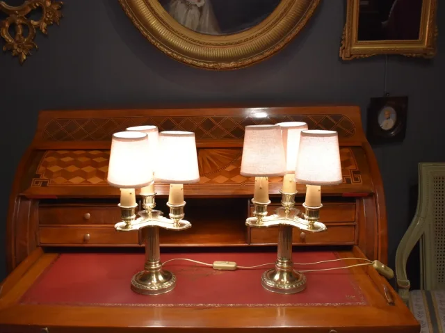 Paar kandelaar-lampen in Louis XVI-stijl