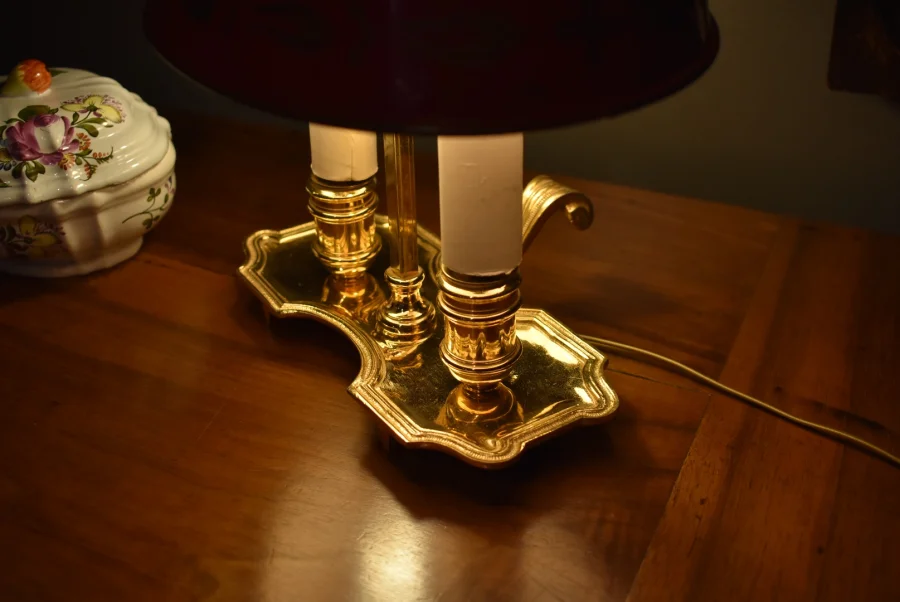 Petite lampe bouillotte en bronze doré