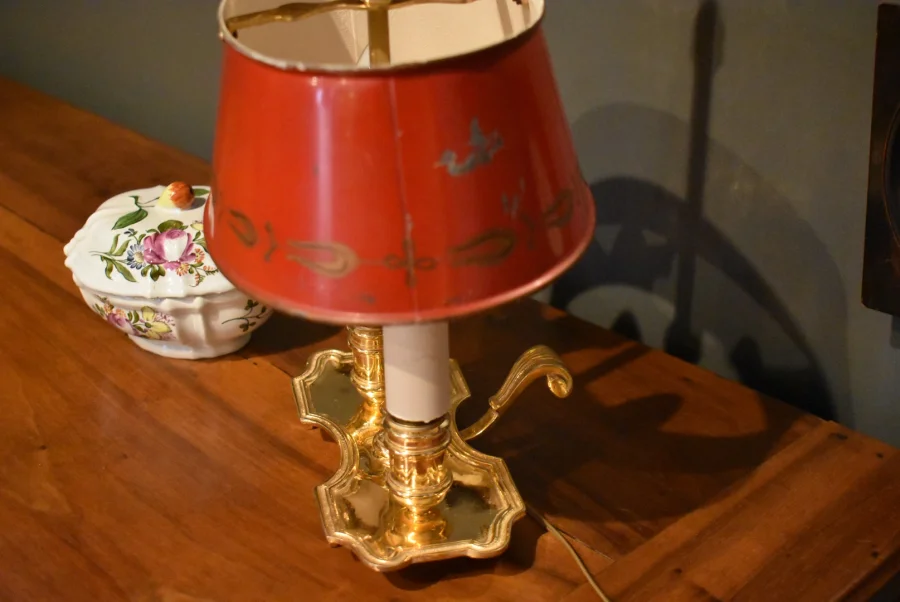 Petite lampe bouillotte en bronze doré