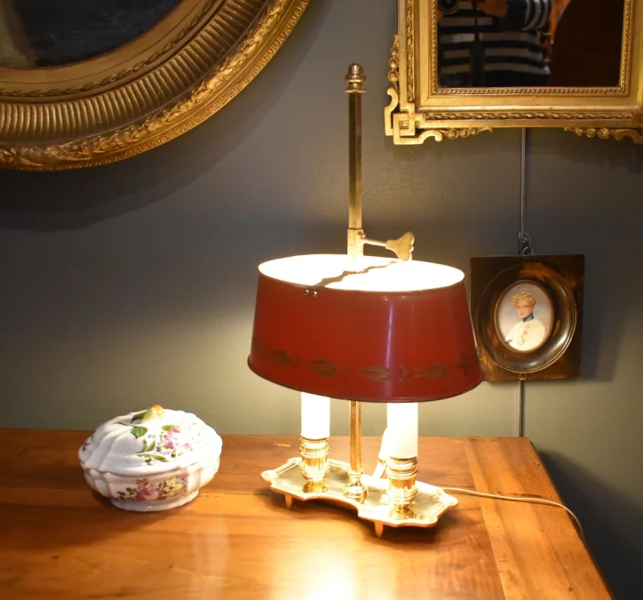 Petite lampe bouillotte en bronze doré