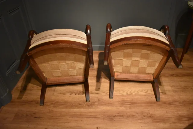 Paire de bergères d'époque Restauration — Bon état