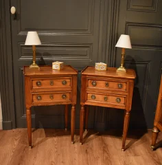 Pair of Louis XVI style bedside tables