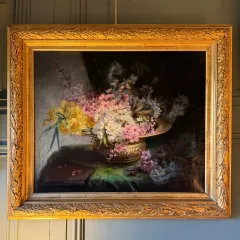 Blumenstrauß, Öl auf Leinwand, datiert 1891