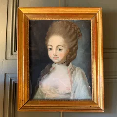 Damenporträt mit schwarzem Band, Pastell 18. Jahrhundert