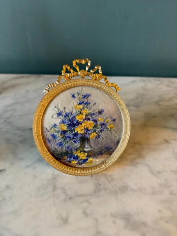 Bouquet van korenbloemen en narcissen, miniatuur van Lucie Louppe — Uitstekende staat