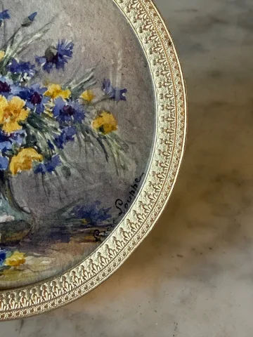 Bouquet van korenbloemen en narcissen, miniatuur van Lucie Louppe — Uitstekende staat