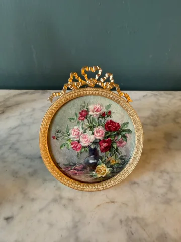 Bouquet of Roses, miniature by Lucie Louppe — Excellent condition
