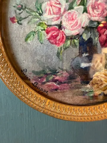 Bouquet of Roses, miniature by Lucie Louppe — Excellent condition