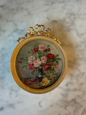 Bouquet of Roses, miniature by Lucie Louppe — Excellent condition