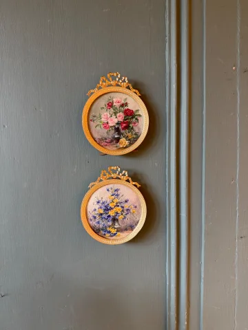 Bouquet of Roses, miniature by Lucie Louppe — Excellent condition