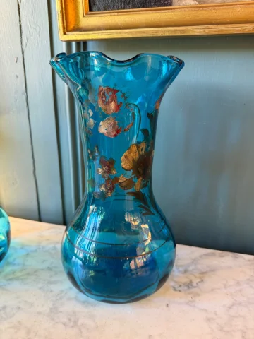 Pair of blue glass vases