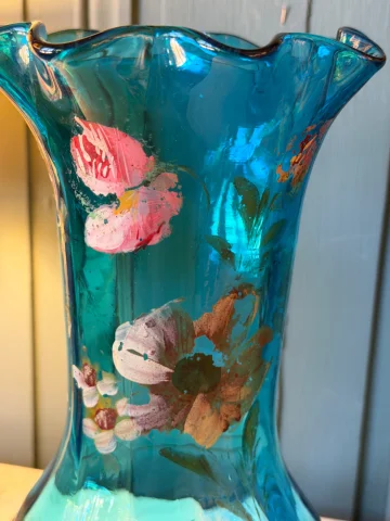 Pair of blue glass vases