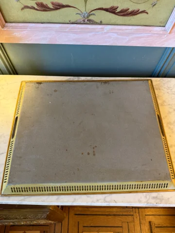 Rechteckiges Tablett aus bemaltem Blech, 40 cm x 50 cm