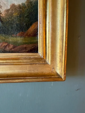 La rivière, paysage animé XIXème — Très bon état