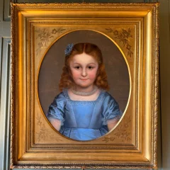 Porträt eines kleinen Mädchens, datiert 1874, von Elie-Joseph LAURENT
