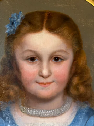 Porträt eines kleinen Mädchens, datiert 1874, von Elie-Joseph LAURENT — Sehr guter Zustand