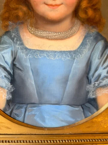 Porträt eines kleinen Mädchens, datiert 1874, von Elie-Joseph LAURENT — Sehr guter Zustand